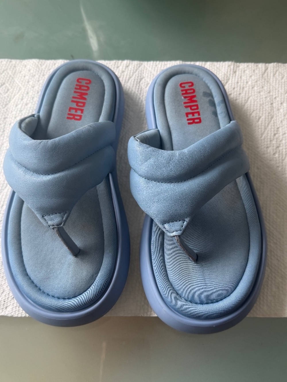 Camper Blue Thong Sandals 39